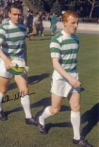 Autographed WILLIE WALLACE 12 x 8 photo : Col, depicting Celtic's Jimmy Johnstone, closely