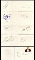 Collection of 10 assorted signed white cards including names Al Murray, Alen Boksic, Ugo Ehiogu,