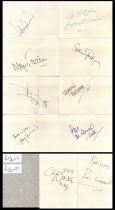 Collection of 10 assorted signed white cards including names Andy Impey, Cathryn Bradshaw, Sean