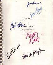 Misery signed script. Signed by Rob Reiner, James Caan, Kathy Bates, Richard Farnsworth, Lauren