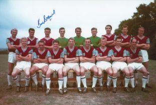 Autographed KEN BROWN 12 x 8 photo : Col, depicting a superb image showing West Ham United players