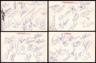 Collection of 30 Pages of Cricket Team signatures in hardcover autograph book including the teams
