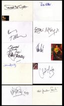 Collection of 10 TV/Music signature white cards including names of Debbie McGee, Tony Blackburn,