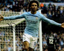 Leroy Sane Signed Photo (Pictured playing for Bayern Munich) approx size 10 x 8 inches, good