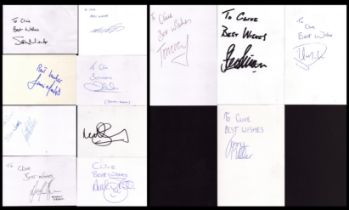 Collection of 12 Footballer signature white cards including names of Scott Minto, Tommy Miller,