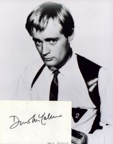 David McCallum signed 5x3 inch album page and 10x8 inch Man from Uncle black and white photo. Good