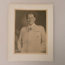 Scarce WW2 A black and white portrait photograph bearing the original wartime signature of Hermann