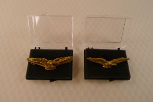 Scarce Two original WW1 RNAS pilots gilt cuff eagles. During WW1 members of the Royal Naval Air