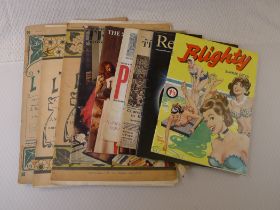 An interesting collection of 9 various vintage original magazines comprising a Blighty Summer