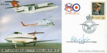 WW2 ACM Sir Michael Armitage KCB CBE Signed 80 Anniv of the Royal Air Force Flown FDC. Est. Good