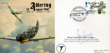 Wing Commander John Young Signed FDC Aldertag 13th August 1940 Operation Eagle Attack 1998 with