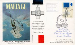 Lt Cdr B L Moir RNVR Signed FDC Malta GC 1990 Limited Edition 50 with FDI Postmark and Stamp. Good