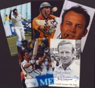 Cricket collection 5 signed assorted 6x4 photos signatures include Derek Underwood, Jonathan