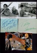 Multi signed Elliott Gould and Telly Savalas Signatures include signed pale blue and green card plus