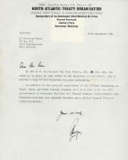 Military. Sqn Ldr R. G. Bowyer Signed TLS Dated 15th September 1966 Gives Reference to Requesting