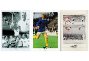 Nat Lofthouse, Paul Merson and Alan Ball collection of 3 16x12 photos. Good condition. All