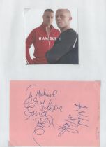 Andy Bell signed 7x5 album page and unsigned 4x4 colour photo attached to A4 Sheet. Good