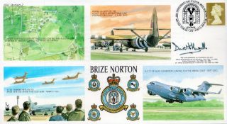 Air Vic- Marshal D A Hurrell Signed FDC 66th Anniversary of R. A. F. Brize Norton 2003 Limited
