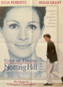 Film. Notting Hill French Language Colour Movie Poster Starring Julia Roberts and Hugh Grant.