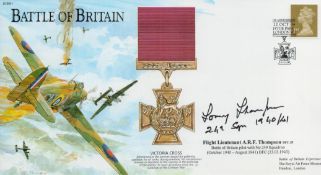 Flt Lt A. R. F Thompson DFC Signed Battle of Britain First Day Cover with British stamp and 12 Oct