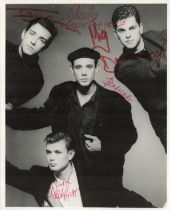 Curiosity killed the cat members signed 10 x 8 inch black and white photo. Signed by Ben