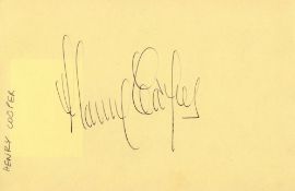 Henry Cooper signed 6x4 album page. Good condition. All autographs come with a Certificate of