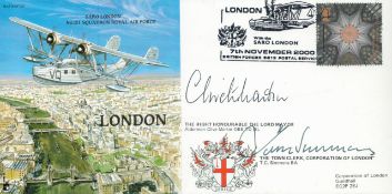 The Lord Mayor Alderman Clive Martin O. B. E. and Town Clerk T C Simmons Signed FDC London 2000