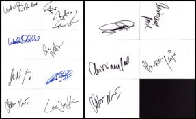 Tv and Film. Collection of Thirteen 6 x 4 inch White Autograph Cards. Signed by Christine