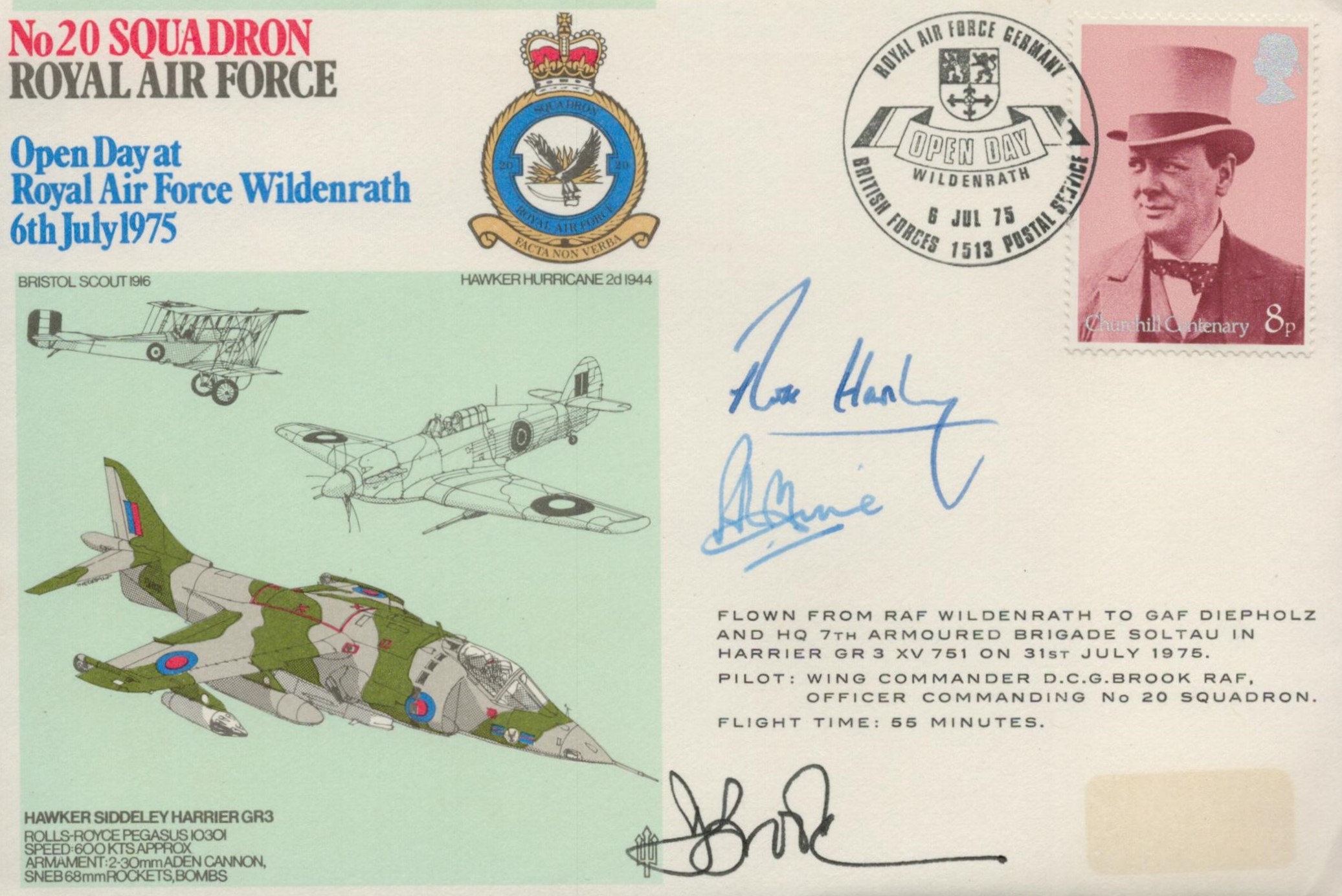 AVM R. P Harding, Air Commodore P. B Hine and Wg Cdr D. C. G Brook Signed No 20 Squadron, Open Day