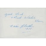 Eddie Charlton signed Autograph card Approx. 5x3. 5 Inch. Dedicated. Was an Australian