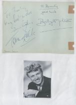 Tommy Steele signed 6x8 album page and unsigned 4x3 black and white photo attached to A4 Sheet. Good