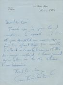Tim Brooke Taylor ALS on personal note paper forwarded to other Goodies (undated but believed to
