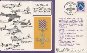 Sqn Ldr C N McDougall Signed The Award Of The Distinguished Flying Cross FDC. Jersey Stamp and