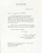 WW2 US General Cortlandt Schuyler typed signed letter on Allied Command Letterhead to Brig Wieler