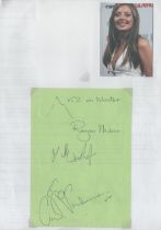 Carol Vorderman signed 7x5 album page and on reverse The Housemartins. Attached to A4 sheet. Good