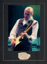 Francis Rossi (Status Quo) Signed signature piece with 12 x 8 inch colour photo affixed to black