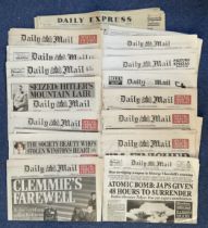 Newspaper Collection of 18 Reprinted Daily Mail Newspapers From Iconic Times and Moments. Includes