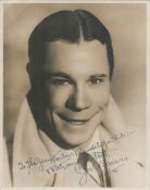 Joe E. Brown signed vintage oversize black and white photo 14x11 Inch inscribed to the Jean Harlow
