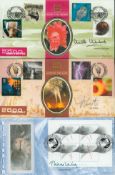 Millennium Collection of 3 Signed Benhams Silk Cachet First Day Covers. Includes Signatures of