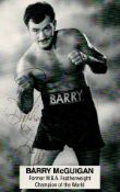 Sport Barry McGuigan Hand signed 6x4 Black and White Printed Photo. Dedicated. Superb Signature.