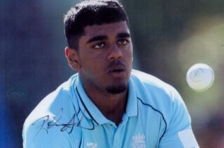 Cricket. Rehan Ahmed, England's Youngest Ever International Cricketer, Signed 6 x 4 inch Colour