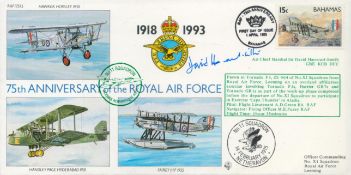 WW2 ACM Sir David Harcourt-Smith GBE KCB DFC Signed 75th Anniv of the Royal Air Force Flown FDC.