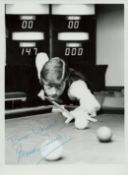 Steve Davis OBE signed black and white photo. An English retired professional snooker player who