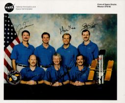 Space. 6 Members of STS-82 Crew signed 10 x 8 inch colour NASA photo. Signed by Kenneth D. Bowersox,