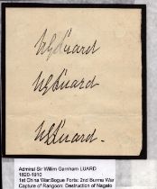 Admiral William Graham Luard signed 5x4 page includes 3 signatures. Admiral Sir William Garnham