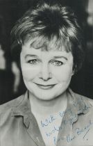 British Actress Ann Beach Signed 6x4 inch Black and White Photo in Blue Biro, Dedicated to John.