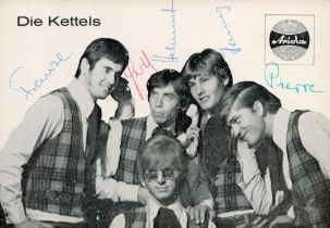Music. Die Kettels Multi Signed 6 x 4 inch Black and White Promo Card. Signed by all 5 Members. Fair