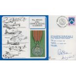 Flt Lt Pete Shaw and Flt Lt Andy Nailard Signed The Award of the George Medal FDC. Jersey Stamp