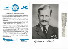 WW2 BOB fighter pilot Stapleton, Basil 603 sqn signed photo with biography details fixed to A4 page.