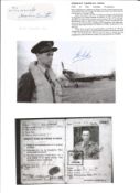 WW2 BOB fighter pilot Forgrave Smith 72 sqn signed photo and signature piece with biography